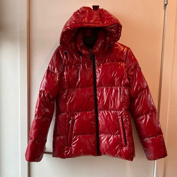 BCBGeneration Shiny Red Puffy Jacket Small - Picture 2 of 16